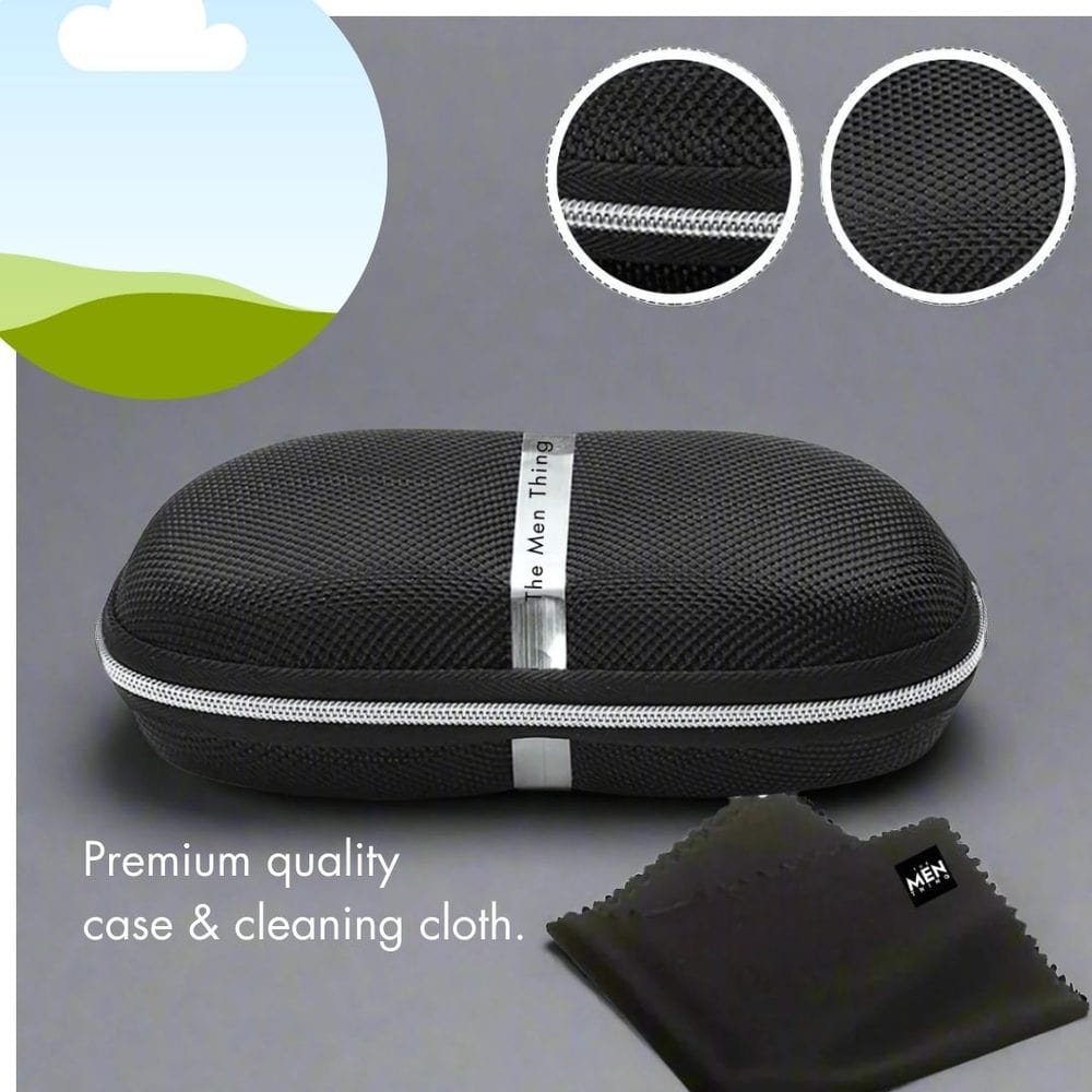 THE MEN THING Sunglasses J3308 - SLEEK VANTAGE- HD Polarised Sunglasses for Men - UV400 Protection, Stainless Steel Frame - Black Lens