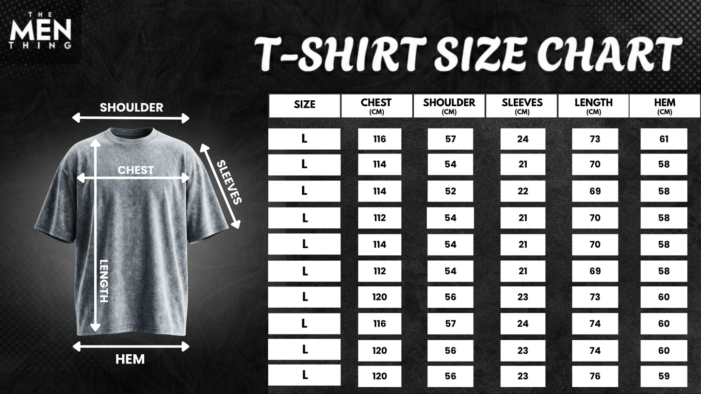 THE MEN THING T-Shirt Smoke Acid Wash Oversized T-Shirt - Light Gray