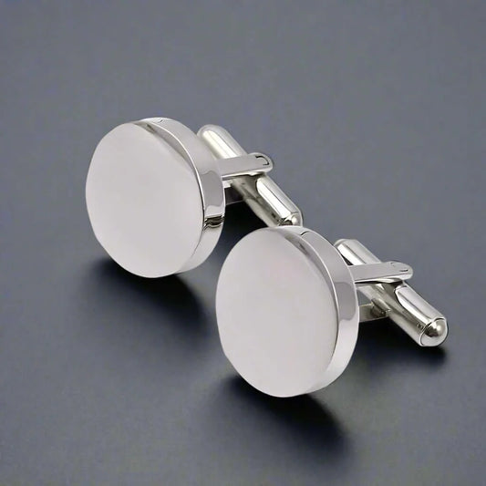 Cufflinks for men — CLASSIC ELEGANCE silver tone titanium steel cufflinks | The Men Thing India