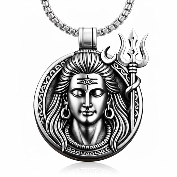 Shiva pendant for men - Mahadev locket with Trishul design - The Men Thing