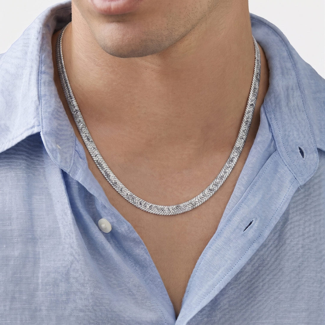 Snake chain for men in stainless steel - SNAKESKIN LUXE chain by The Men Thing India