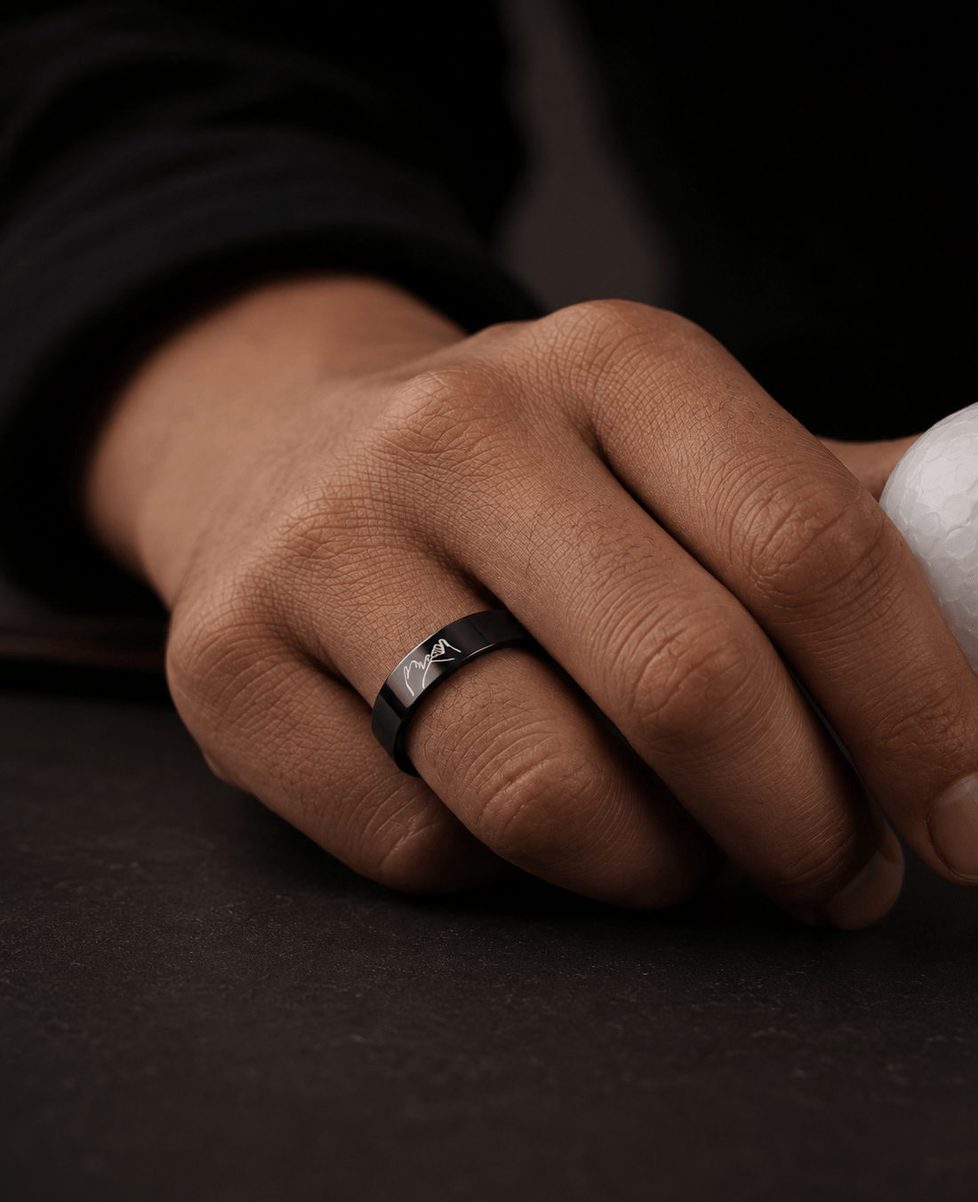Promise ring for men in black stainless steel — The Men Thing India