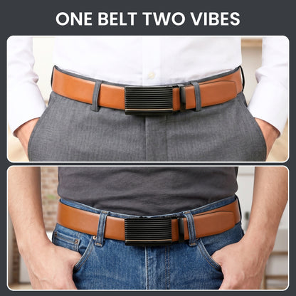 Mens Genuine Leather Belt | 2 in 1 Reversible (Brown & Black) (1 Pc.) - VELARO