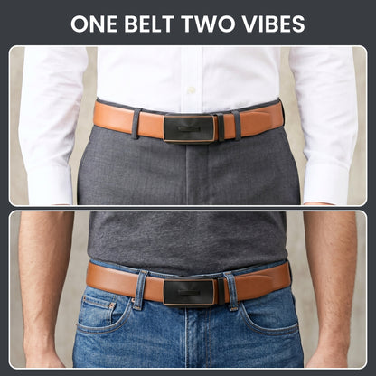 Mens Genuine Leather Belt | 2 in 1 Reversible (Brown & Black) (1 Pc.) - VELARO