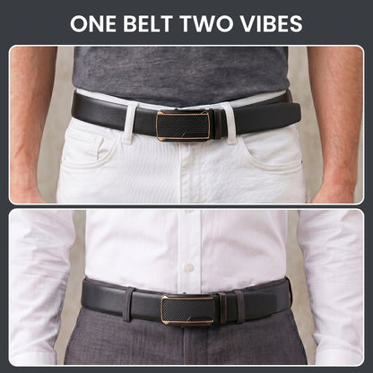 Mens Genuine Leather Belt | 2 in 1 Reversible (Black & Brown) (1 Pc.) - VELARO