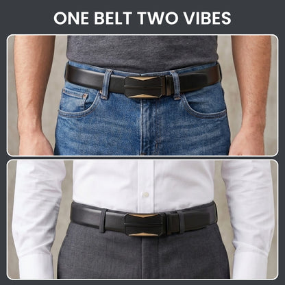 Mens Genuine Leather Belt | 2 in 1 Reversible (Black & Brown) (1 Pc.) - VELARO