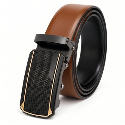 Mens Genuine Leather Belt | 2 in 1 Reversible (Brown & Black) (1 Pc.) - VELARO