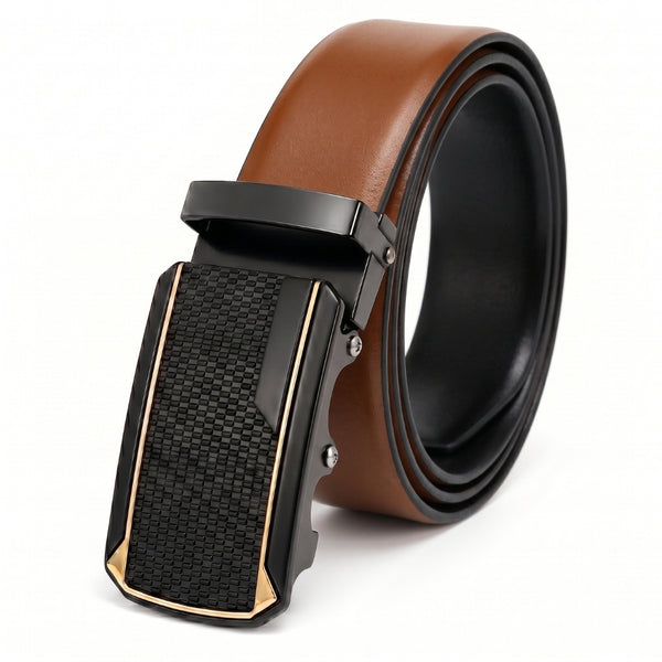Mens Genuine Leather Belt | 2 in 1 Reversible (Brown & Black) (1 Pc.) - VELARO