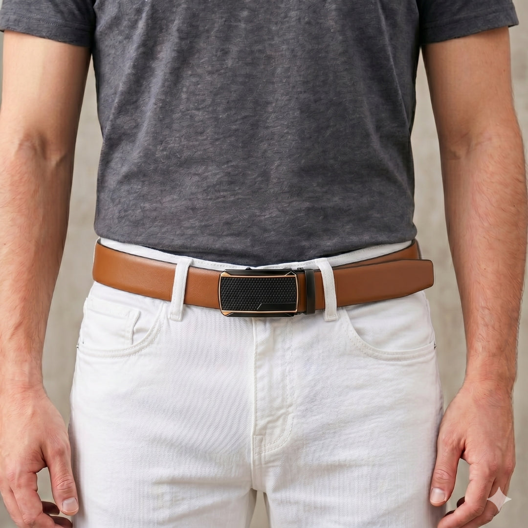 Mens Genuine Leather Belt | 2 in 1 Reversible (Brown & Black) (1 Pc.) - VELARO