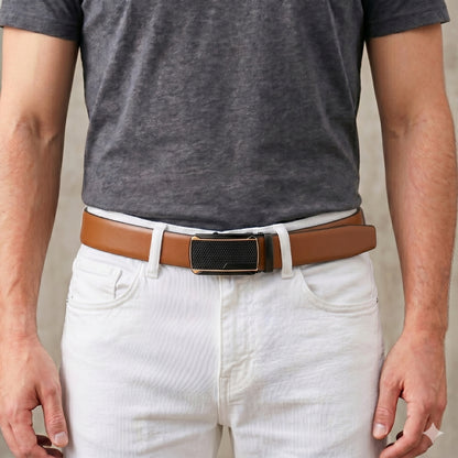 Mens Genuine Leather Belt | 2 in 1 Reversible (Brown & Black) (1 Pc.) - VELARO