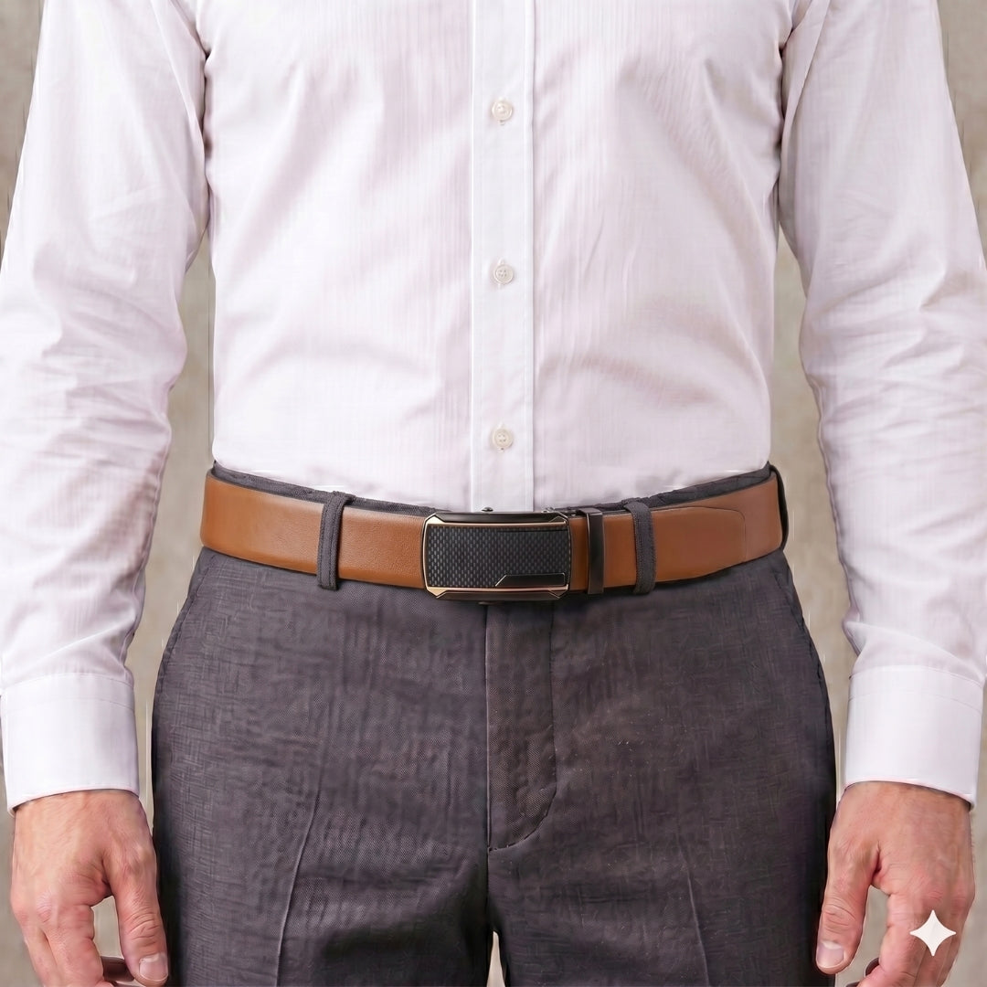 Mens Genuine Leather Belt | 2 in 1 Reversible (Brown & Black) (1 Pc.) - VELARO
