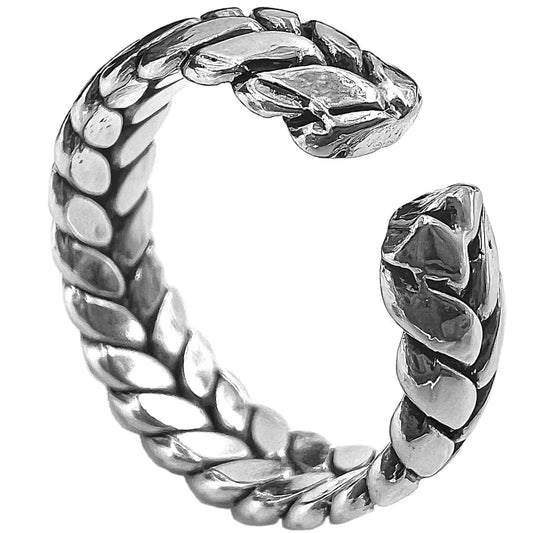 THE MEN THING Alloy Adjustable Vintage Braided Ring for Men, American trending Style - Funky, Punk Gothic Rings for Men & Boys