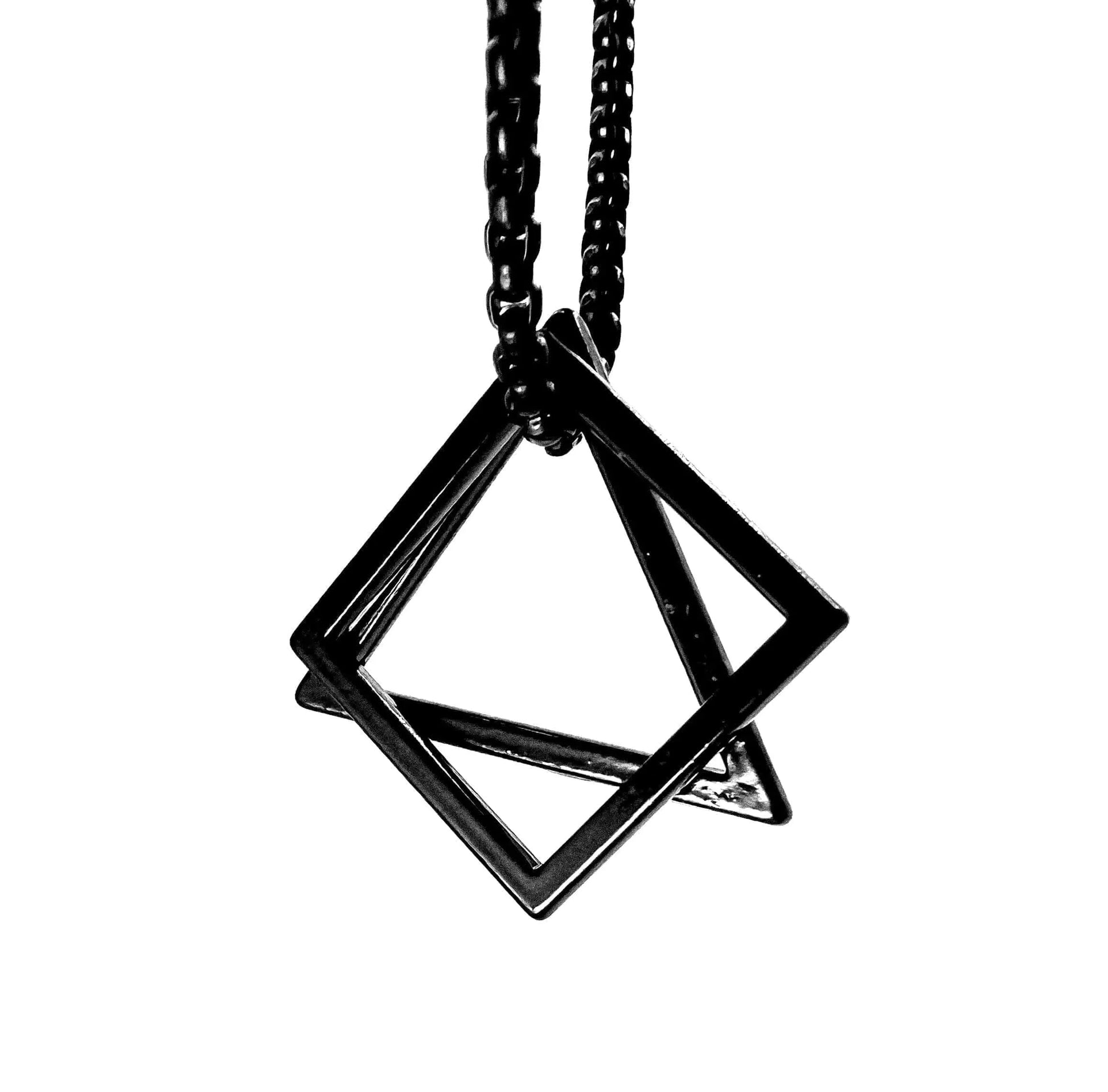 THE MEN THING Alloy Hip Hop Black Pendant with Pure Stainless Steel 24inch Chain for Men, Milan trending Style - Round Box Chain & Pendant for Men & Boy