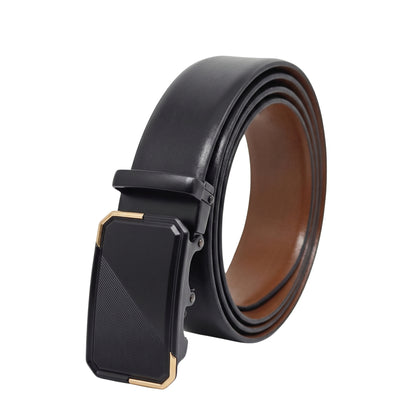 Mens Genuine Leather Belt | 2 in 1 Reversible (Black & Brown) (1 Pc.) - VELARO