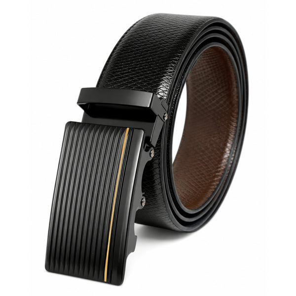 Mens Genuine Leather Belt | 2 in 1 Reversible (Black & Brown) (1 Pc.) - REXVA