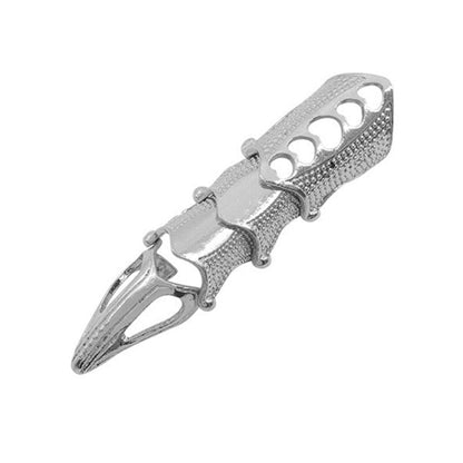 Rinoskin - Silver Guard Adjustable Knuckle Joint Full Finger Ring For Men & Boys