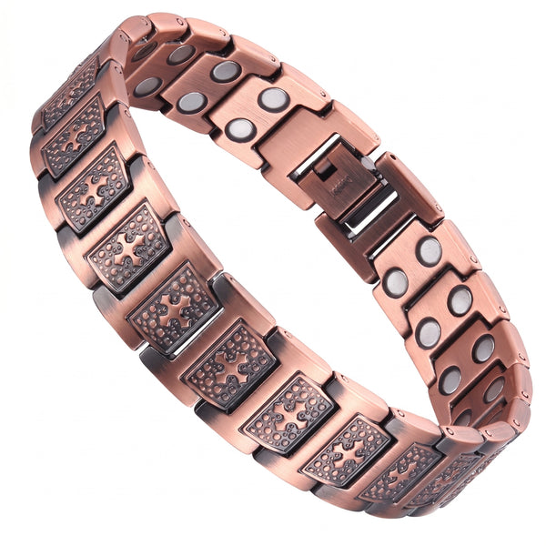 CELTIC CROSS - 16mm Magnetic Copper Bracelet with Open Box Clasps for Men & Boys (8.5 inch)