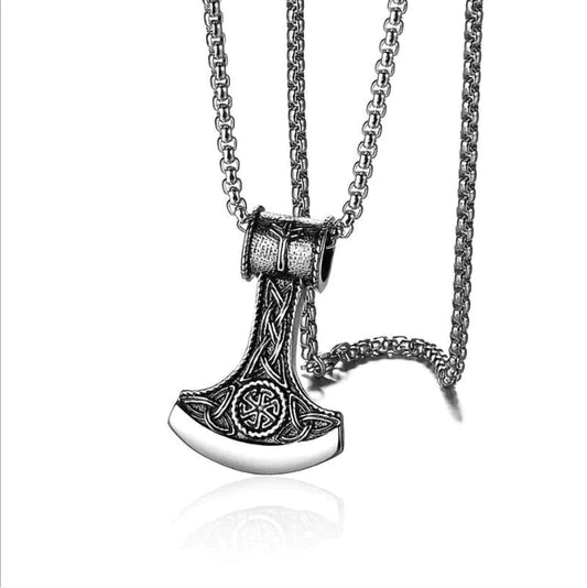 THE MEN THING Alloy Pendant with Pure Stainless Steel 24inch Chain for Men, American trending Style - Round Box Chain & Pendant for Men & Boy, 24 inch, Stainless Steel, No Gemstone