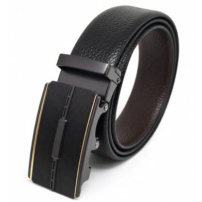 Mens Genuine Leather Belt | 2 in 1 Reversible (Black & Brown) (1 Pc.) - LUXORIC