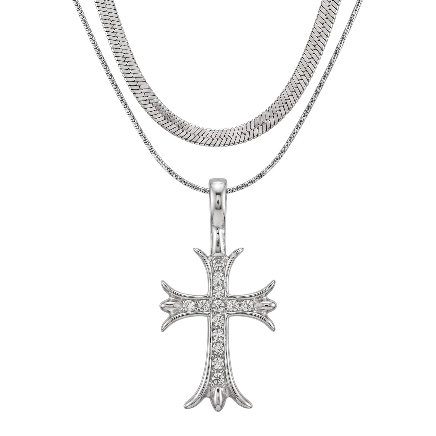 CATHEDRAL CROSS - 21mm Titanium Steel Pendant with 16 to 18inch Adjustable Chain for Men & Boys