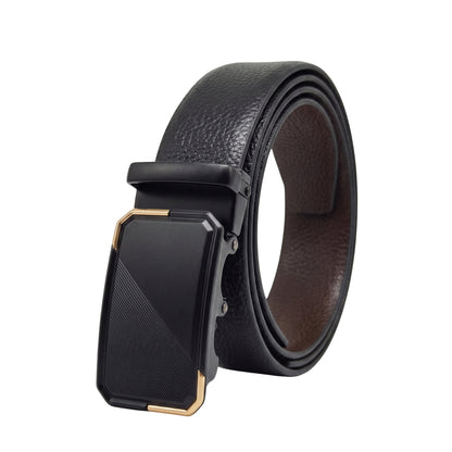 Mens Genuine Leather Belt | 2 in 1 Reversible (Black & Brown) (1 Pc.) - LUXORIC