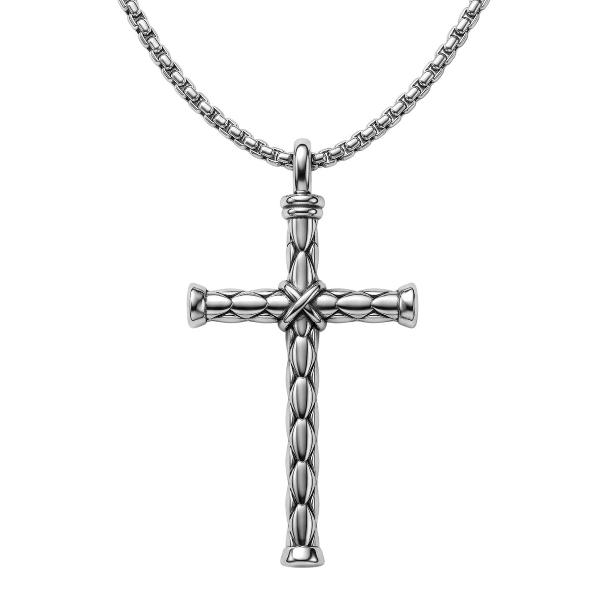 HOLY ARMOR - 31mm Titanium Steel Pendant with 23inch Round Box 4mm Chain for Men & Boys