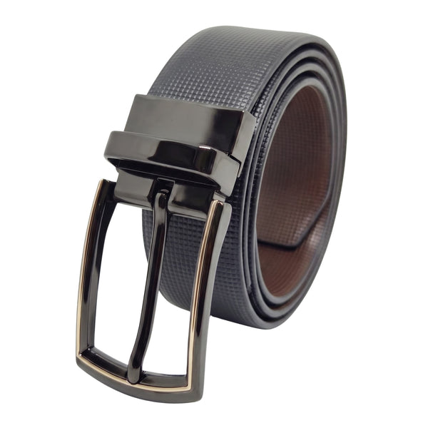 Mens Genuine Leather Belt | 2 in 1 Reversible (Black & Brown) (1 Pc.) - NEXVIOR