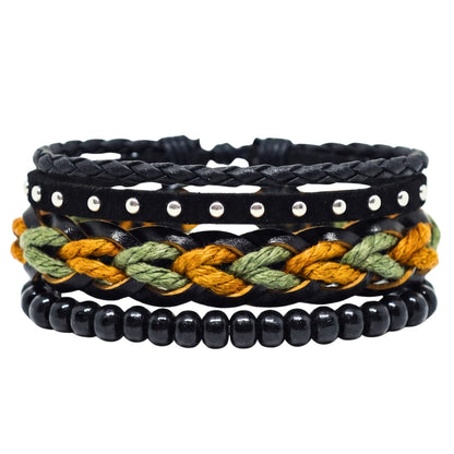 CAMO RIDGE - 3Pcs Genuine Leather Adjustable Bracelets Set for Men & Boys