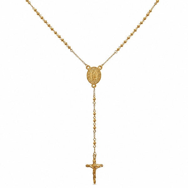 MIRACULOUS ROSARY - GOLDEN- 21mm Titanium Steel Pendant with 38inch Chain for Men & Boys