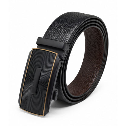 Mens Genuine Leather Belt | 2 in 1 Reversible (Black & Brown) (1 Pc.) - LUXORIC