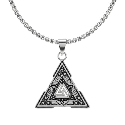 VIKING SEAL - 34mm Titanium Steel Pendant with 23inch Round Box 4mm Chain for Men & Boys