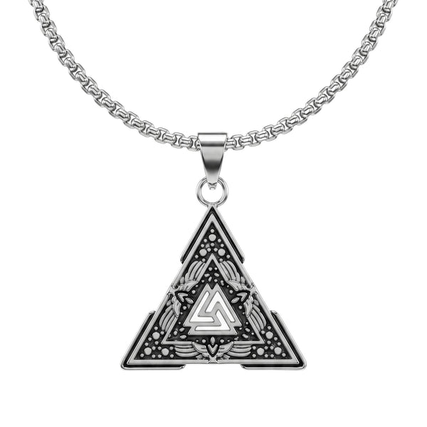 VIKING SEAL - 34mm Titanium Steel Pendant with 23inch Round Box 4mm Chain for Men & Boys