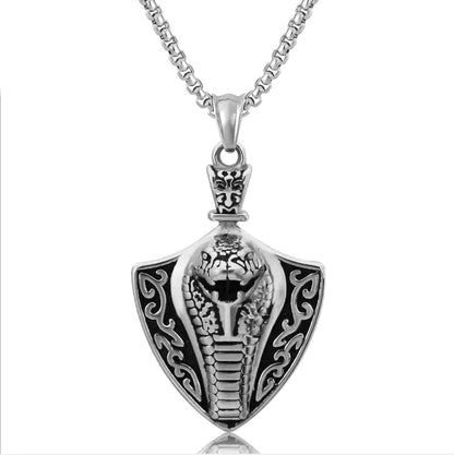 THE MEN THING Alloy Big Snake Pendant with Pure Stainless Steel 24inch Chain for Men, American trending Style - Round Box Chain & Pendant for Men & Boy