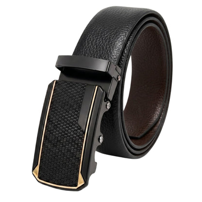 Mens Genuine Leather Belt | 2 in 1 Reversible (Black & Brown) (1 Pc.) - LUXORIC