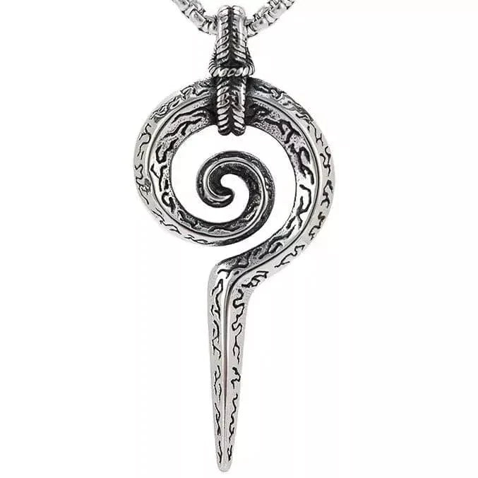THE MEN THING Alloy Spiral Pendant with Pure Stainless Steel 24inch Chain for Men, European trending Style - Round Box Chain & Pendant for Men & Boy
