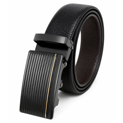 Mens Genuine Leather Belt | 2 in 1 Reversible (Black & Brown) (1 Pc.) - LUXORIC