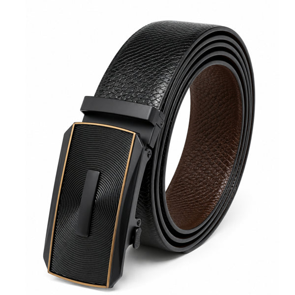 Mens Genuine Leather Belt | 2 in 1 Reversible (Black & Brown) (1 Pc.) - REXVA