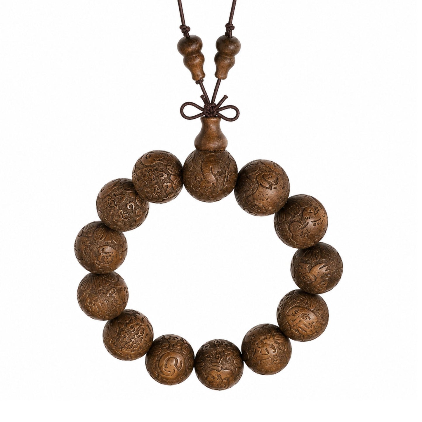 ZEN RELIC - 22mm Wooden Beads Bracelet with Natural Stone - Adjustable Bracelet