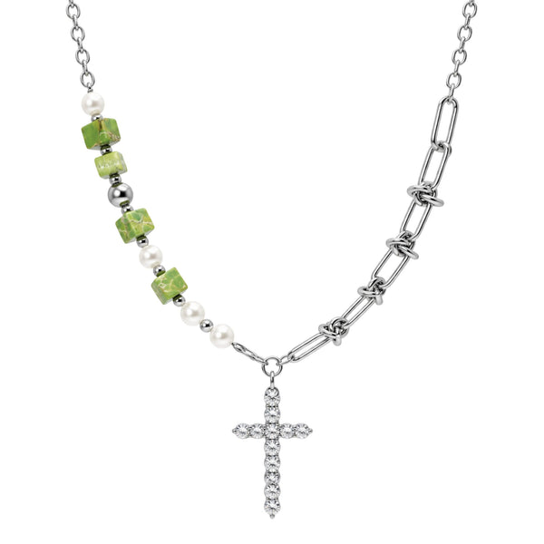 EDEN CROSS - 25mm Titanium Steel Pendant with 20inch to 22inch Adjustable Cable 5mm Chain for Men & Boys