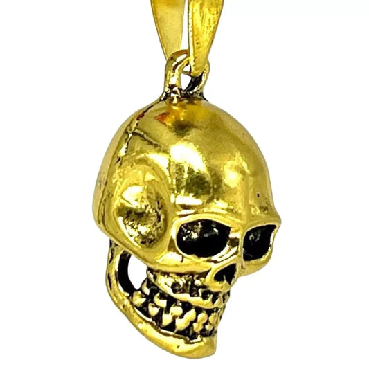 THE MEN THING Alloy Gold Skull Pendant with Pure Stainless Steel 24inch Chain for Men, European trending Style - Round Box Chain & Pendant for Men & Boy