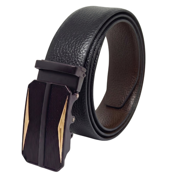 Mens Genuine Leather Belt | 2 in 1 Reversible (Black & Brown) (1 Pc.) - LUXORIC