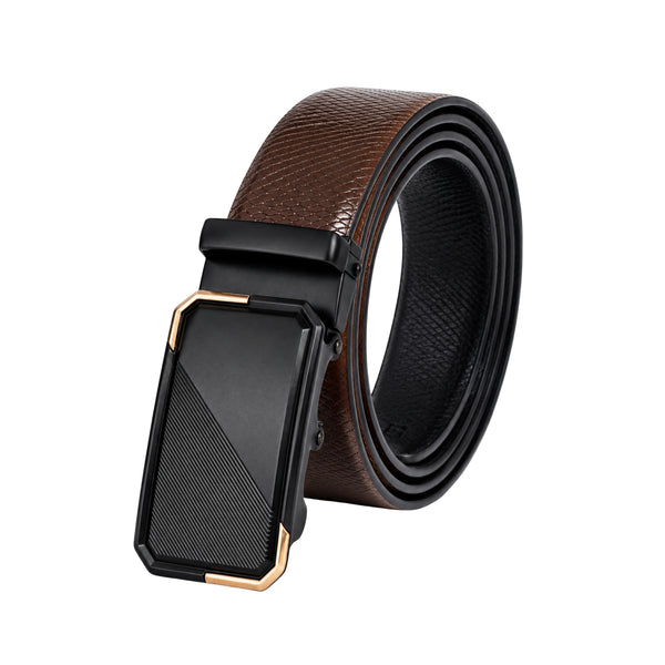 Mens Genuine Leather Belt | 2 in 1 Reversible (Brown & Black) (1 Pc.) - REXVA