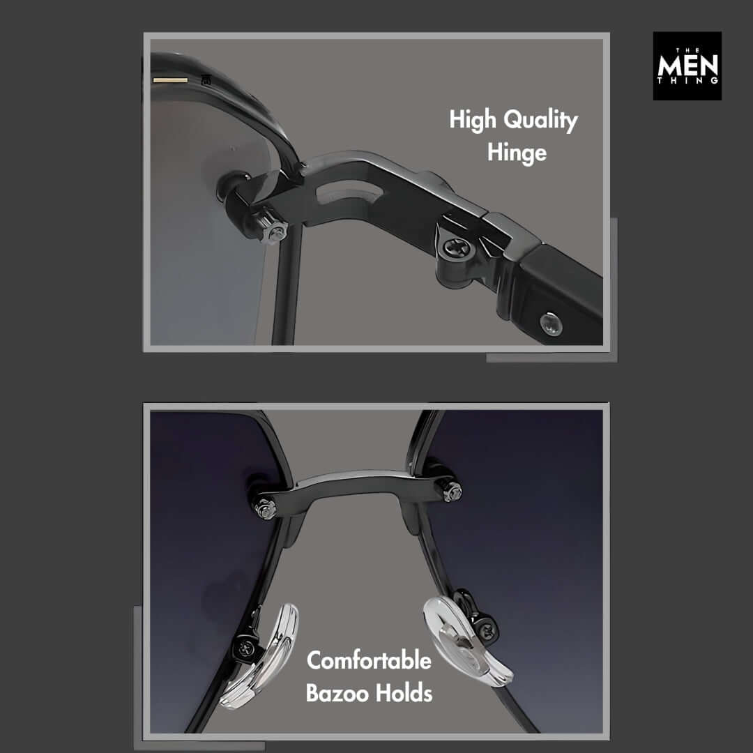 2101 AERO HEX HD Polarized Sunglasses for Men - UV400 Protection, Stainless Steel Frame - THE MEN THING