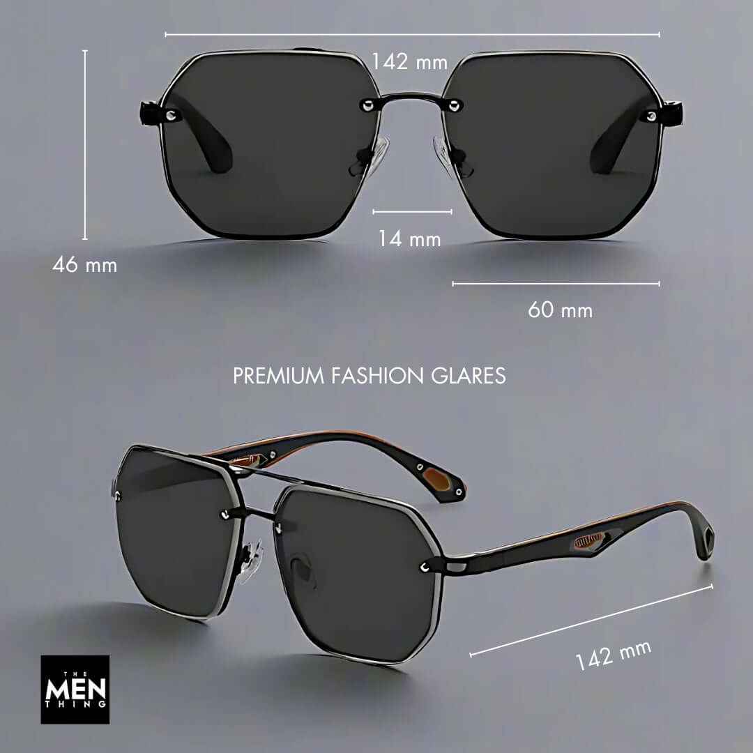 2101 AERO HEX HD Polarized Sunglasses for Men - UV400 Protection, Stainless Steel Frame - THE MEN THING