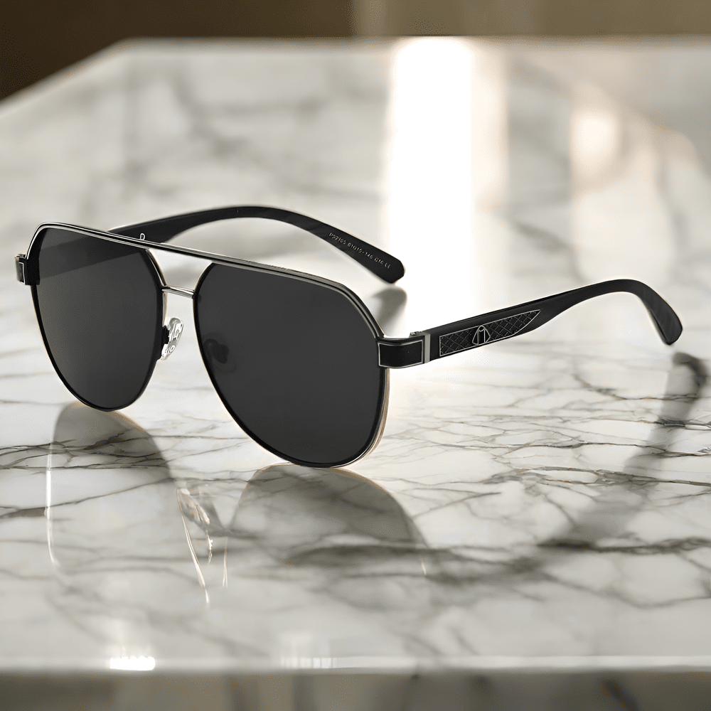 2105 DARK HEX -  Aviator  Style - HD Polarised Sunglasses for Men - UV400 Protection, Stainless Steel Frame - THE MEN THING