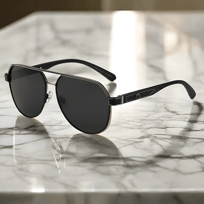 2105 DARK HEX -  Aviator  Style - HD Polarised Sunglasses for Men - UV400 Protection, Stainless Steel Frame - THE MEN THING