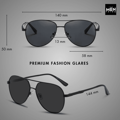 2107 SOLAR CREST - Aviator Style - HD Polarised Sunglasses for Men - UV400 Protection, Stainless Steel Frame - THE MEN THING