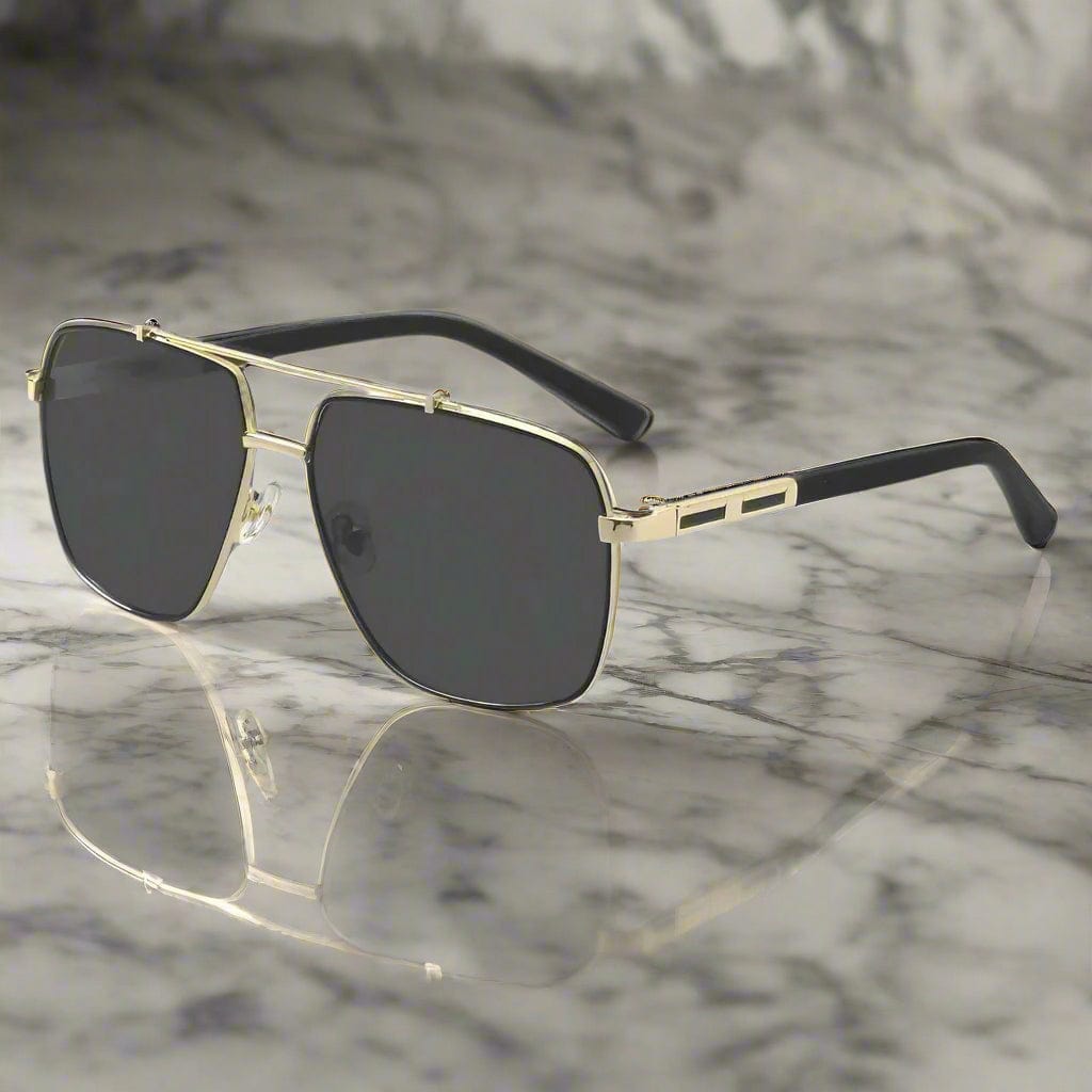 2109 SHADOW LUXE -  Double Bridge Aviator Style - HD Polarised Sunglasses for Men - UV400 Protection, Stainless Steel Frame - THE MEN THING