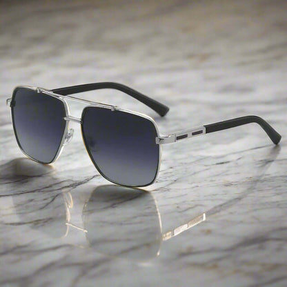 2109 SHADOW LUXE -  Double Bridge Aviator Style - HD Polarised Sunglasses for Men - UV400 Protection, Stainless Steel Frame - THE MEN THING