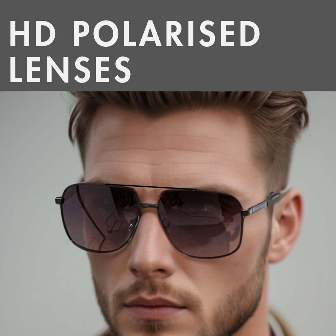 2109 SHADOW LUXE -  Double Bridge Aviator Style - HD Polarised Sunglasses for Men - UV400 Protection, Stainless Steel Frame - THE MEN THING